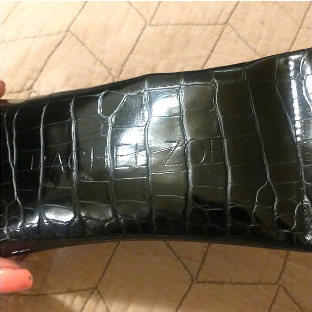 NWT Rachel Zoe Nina Slightly Oversized Black Cat Eye Sunglasses & Faux Croc Case - Picture 7 of 16